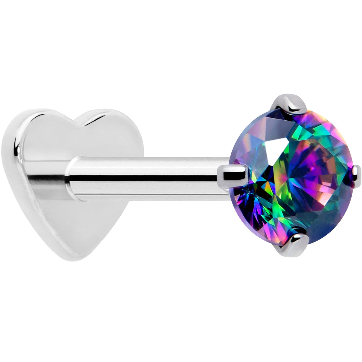 18G 5/16 CZ Implant Grade Titanium Reversible Threadless Flatback