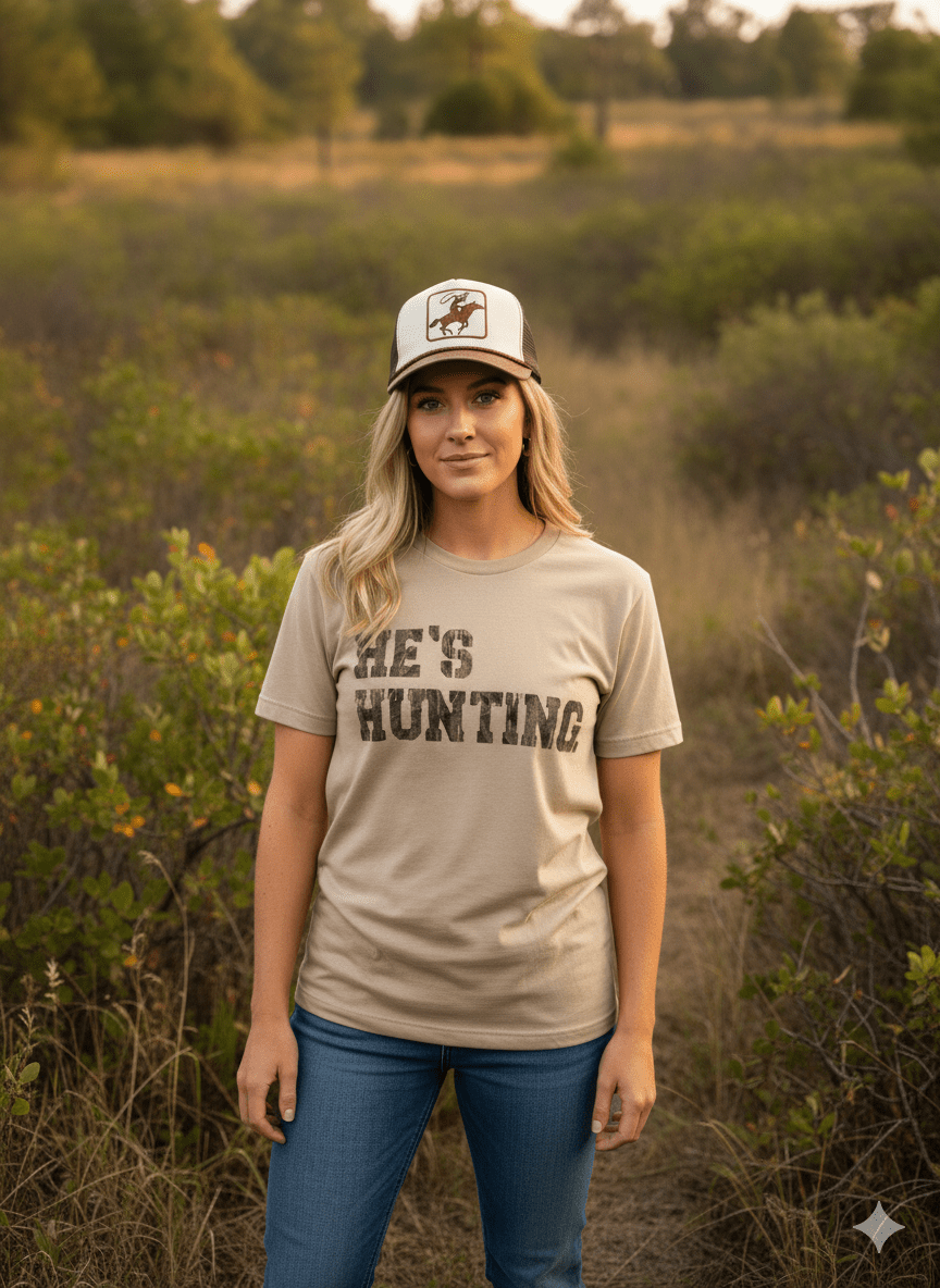 He's Hunting Graphic Tee