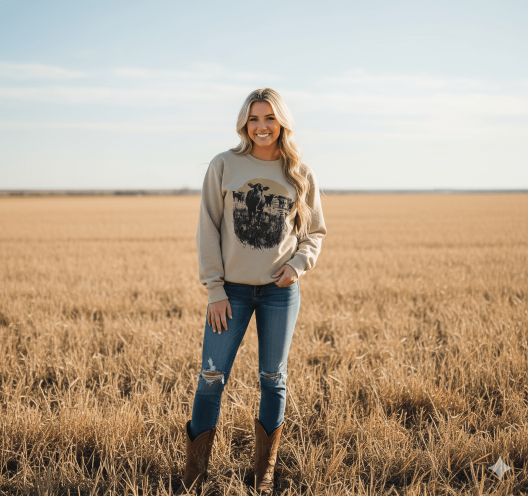Pasture Sunset Graphic Sweatshirt