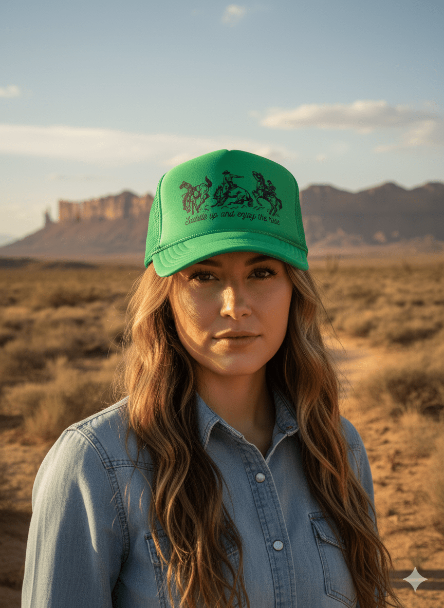 Saddle Up And Enjoy The Ride Trucker Hat