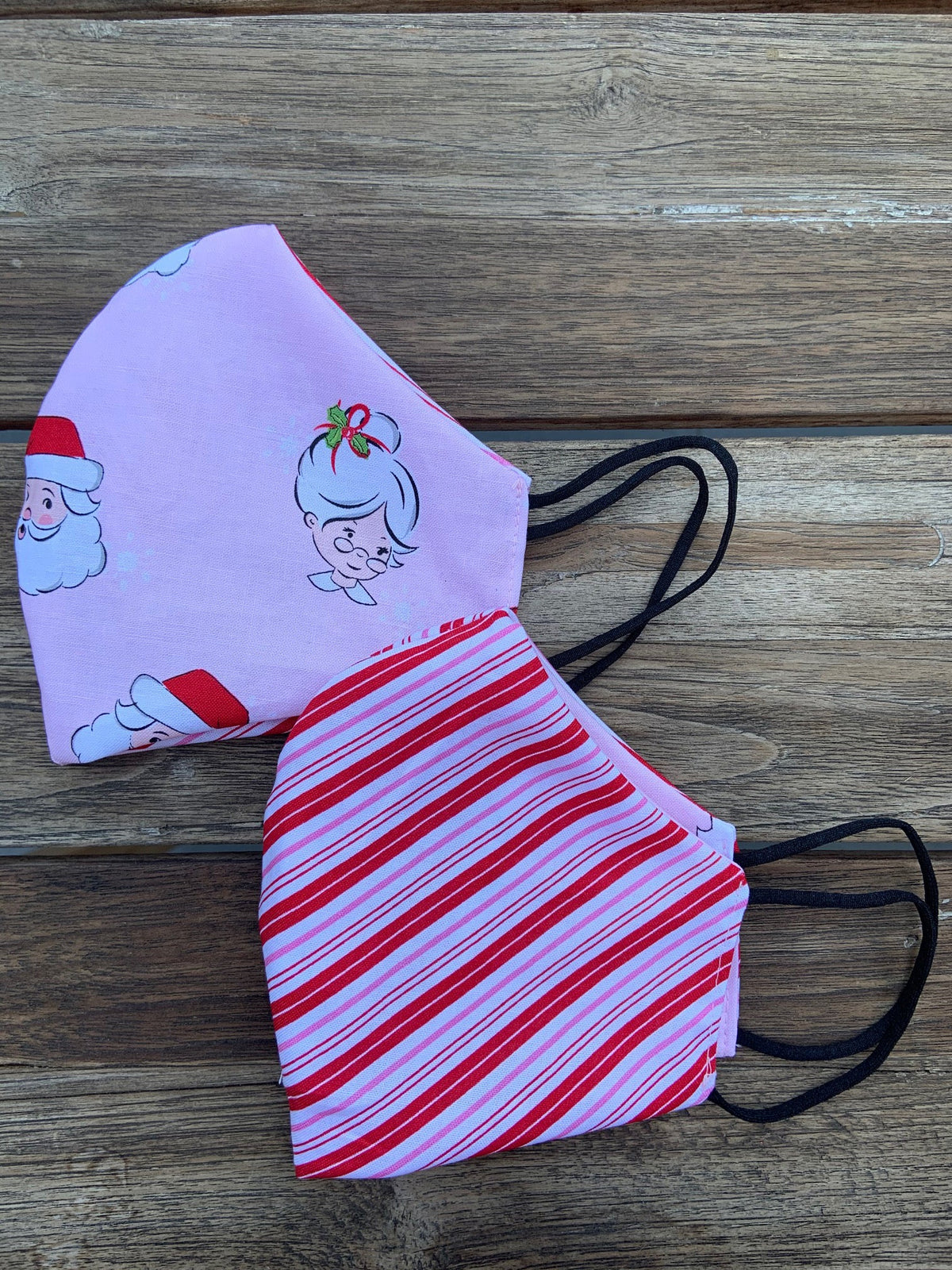 Mr. & Mrs. Claus / Candy Stripes Reversible Mask