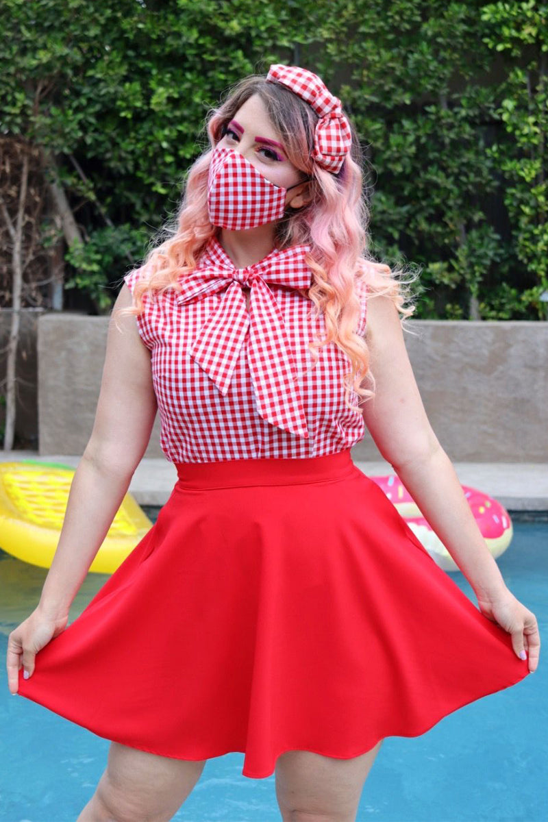 Berry Good / Red Gingham Reversible Mask