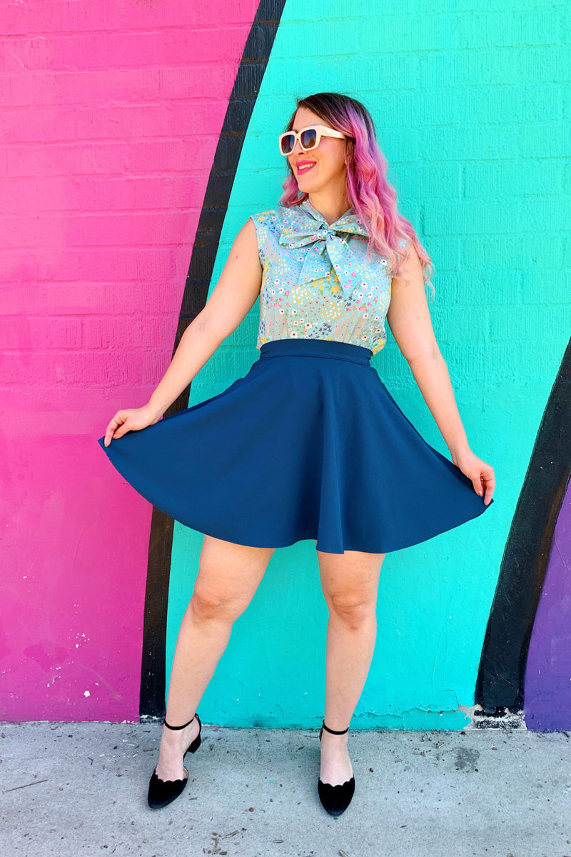 Ocean Blue Skater Skirt