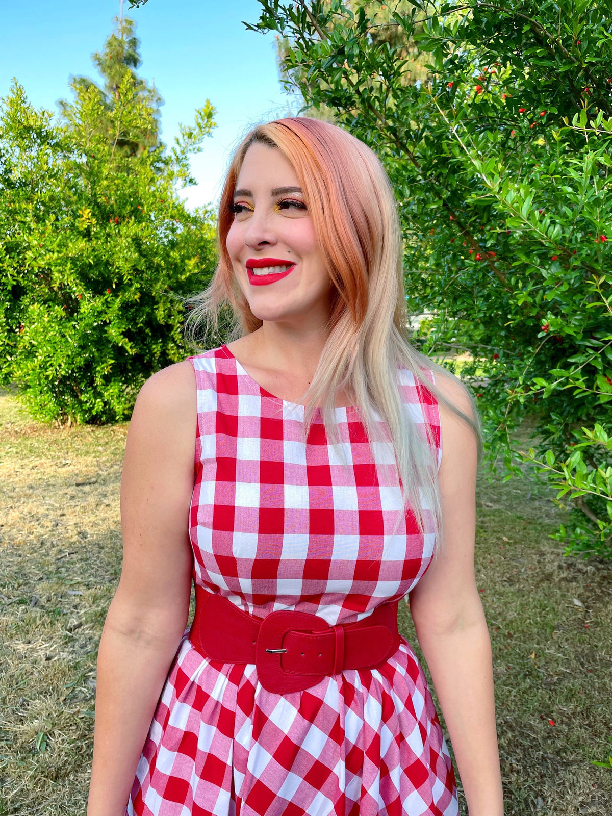 Gingham Midi Dress