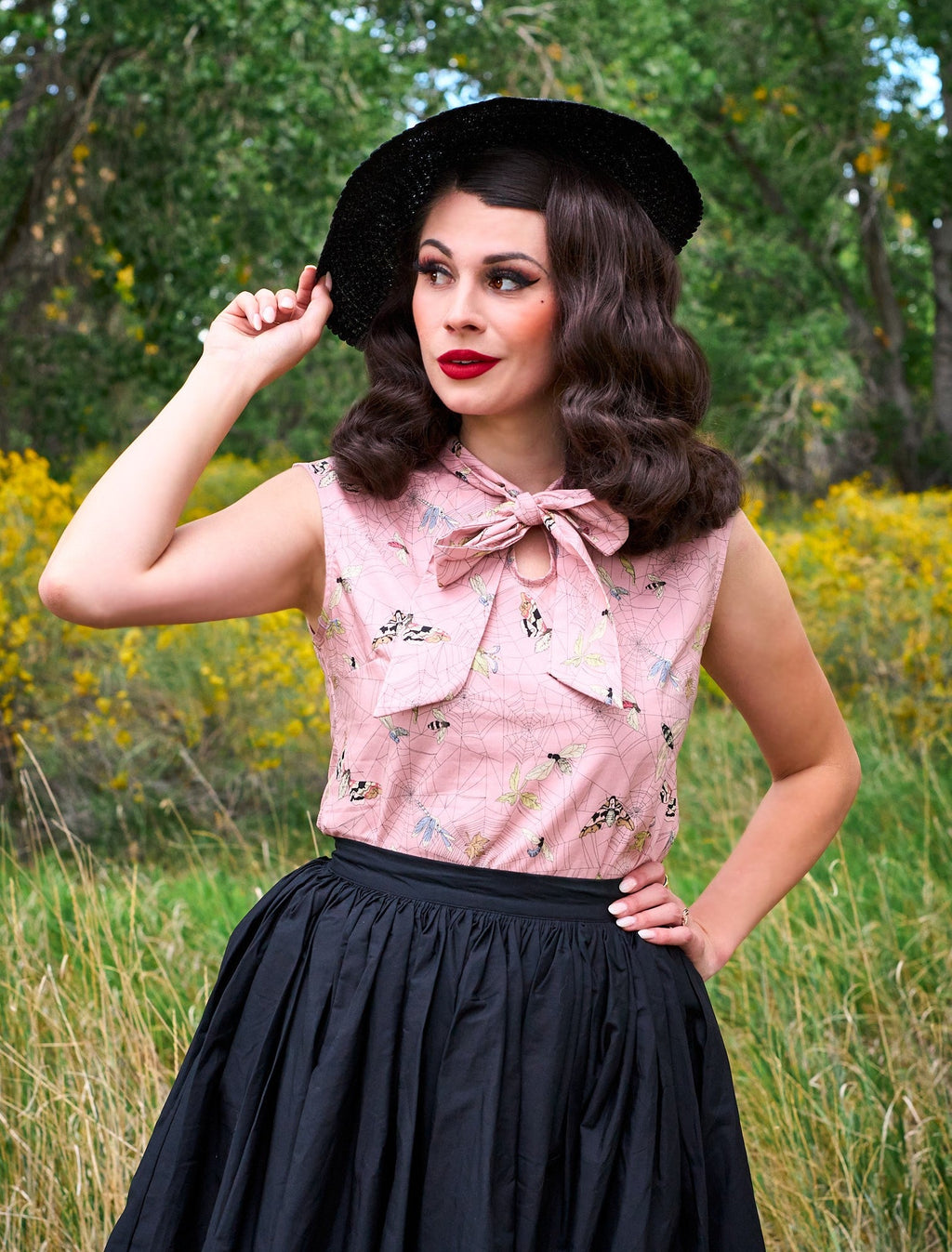 Peggy Swing Skirt in Black