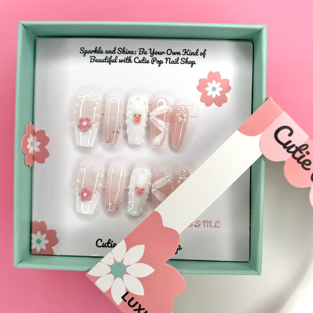 White Ribbon Pink Flower