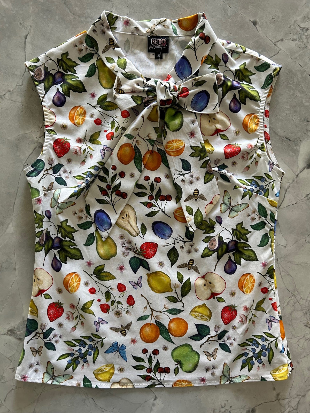 Fruits & Butterflies Bow Top - 4X only