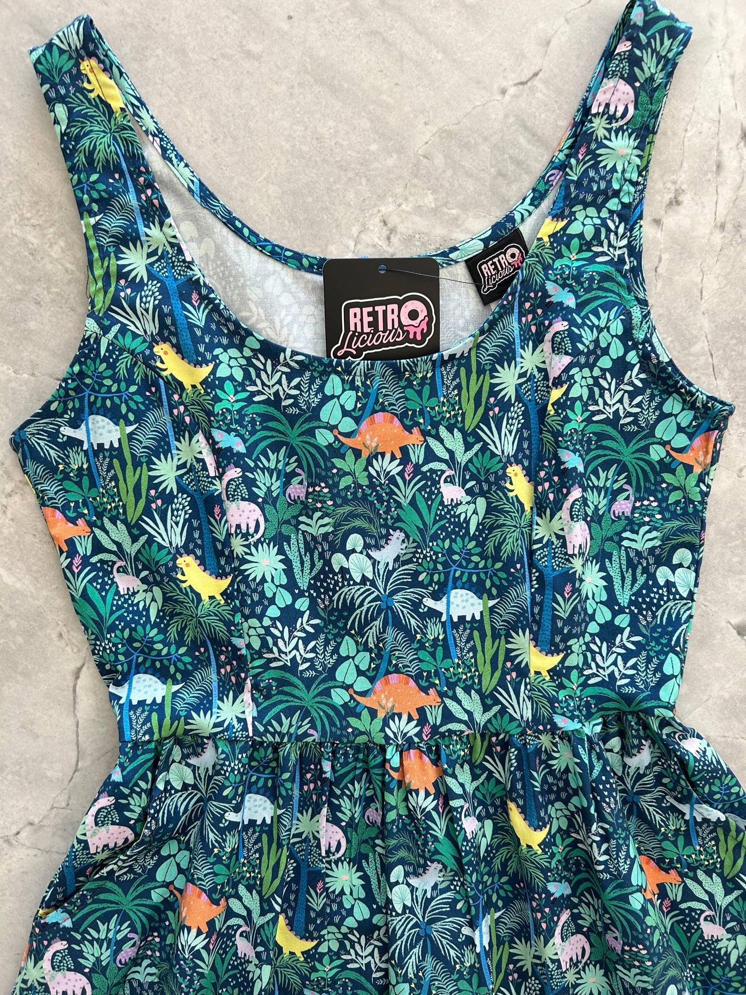 Dino Shorter Length Fit & Flare Dress