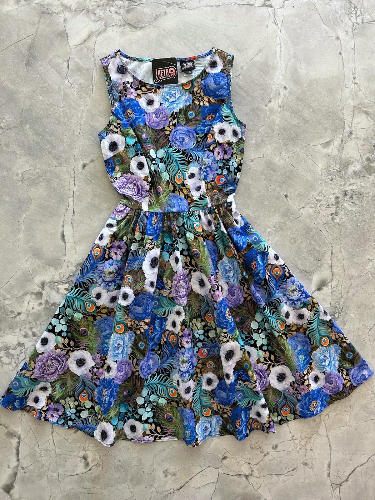 Peacock Floral Vintage Dress