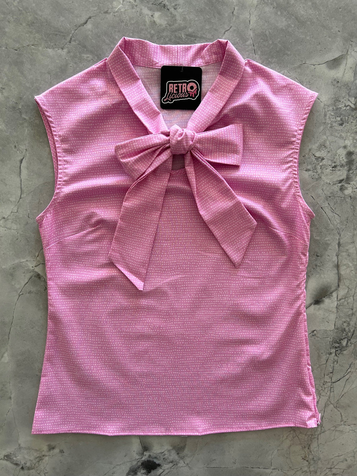 Pink Dot Bow Top