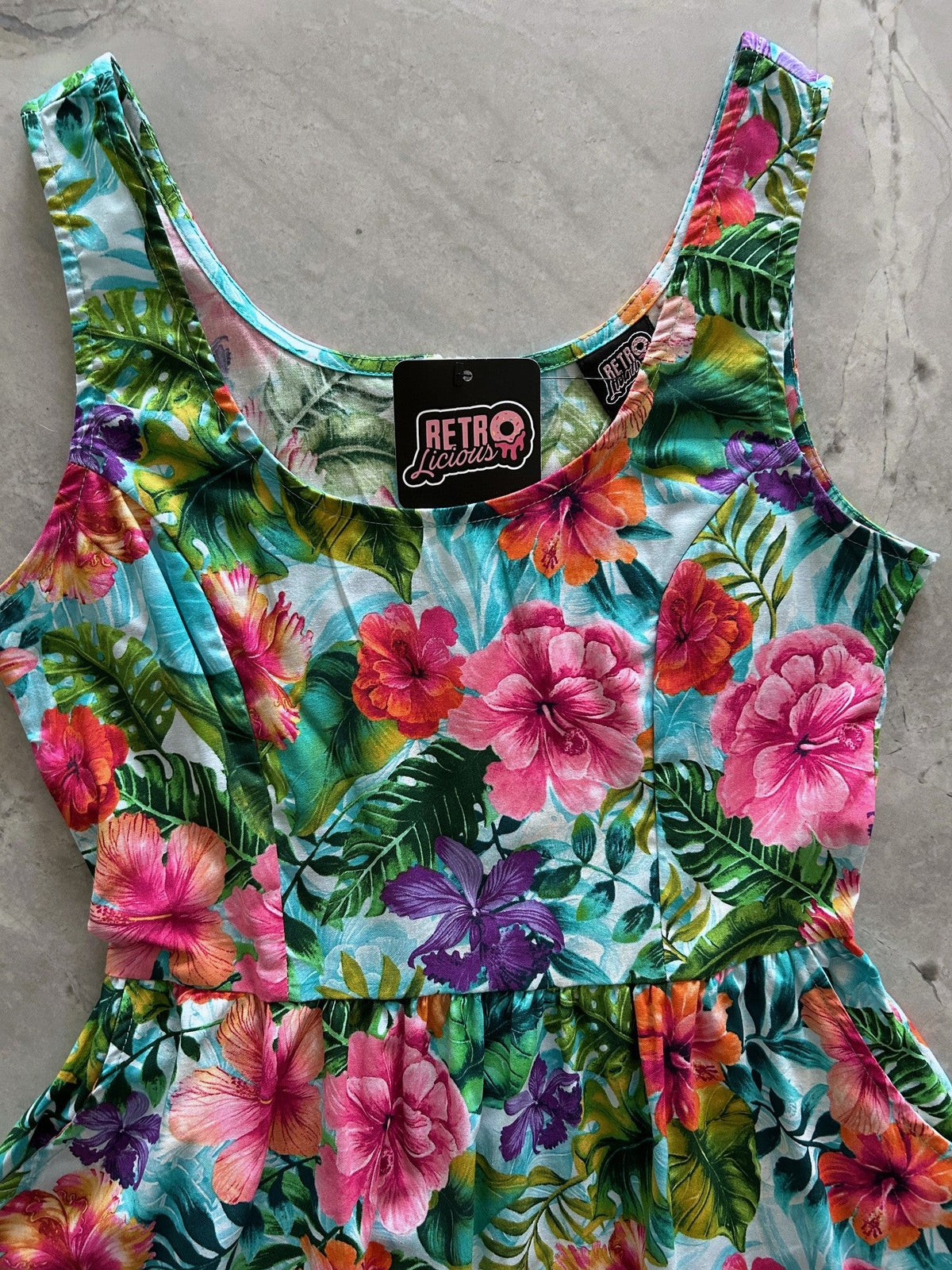 Tropical Fit & Flare Dress