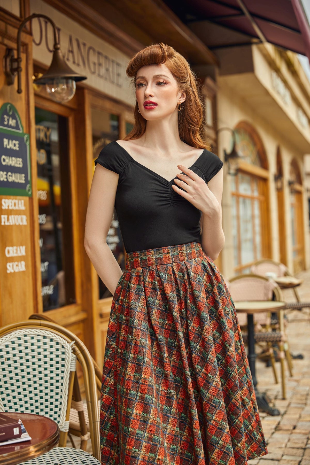 Red Plaid Doris Skirt