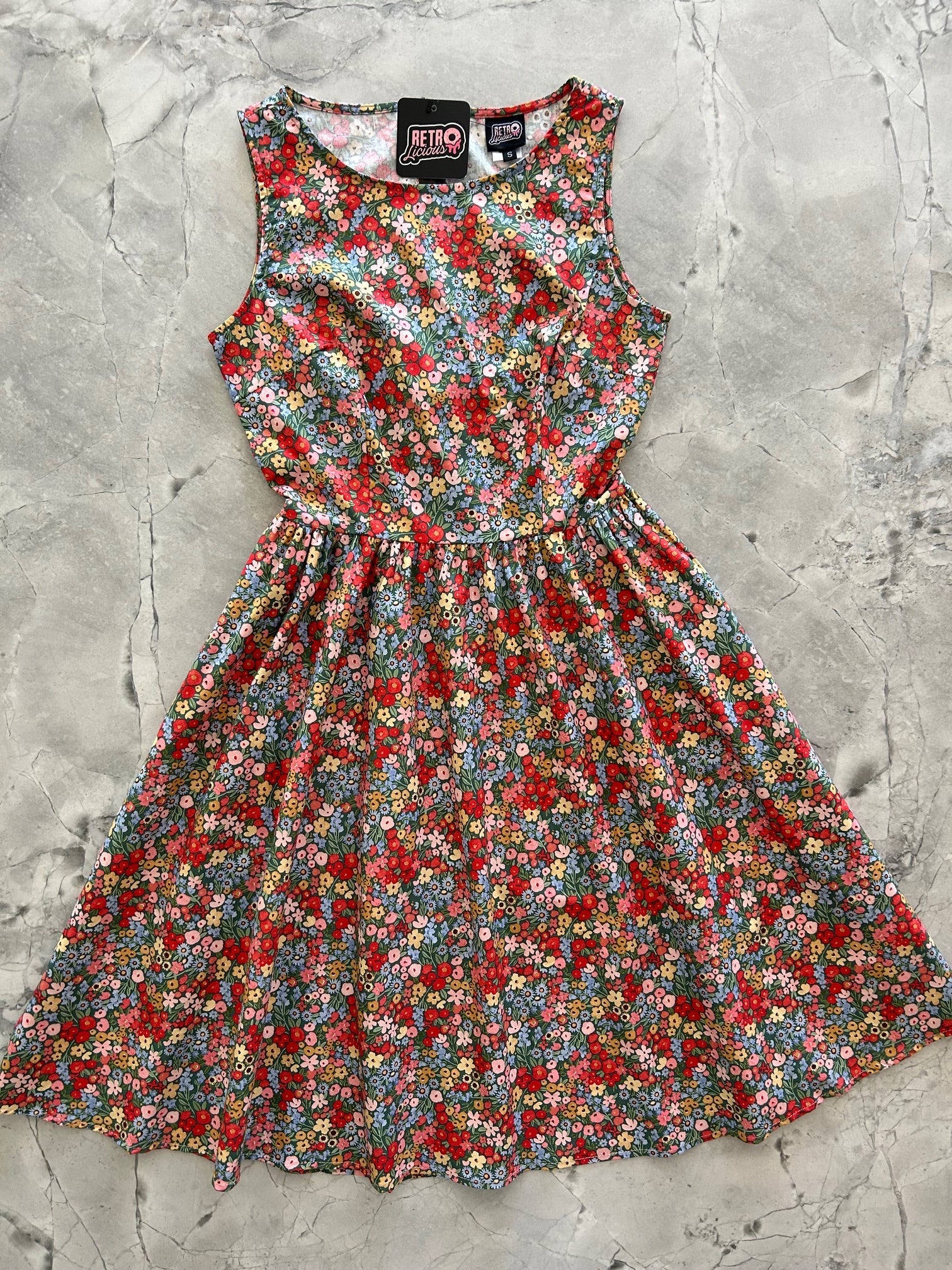 Colorful Floral Vintage Dress - Plus Sizes only