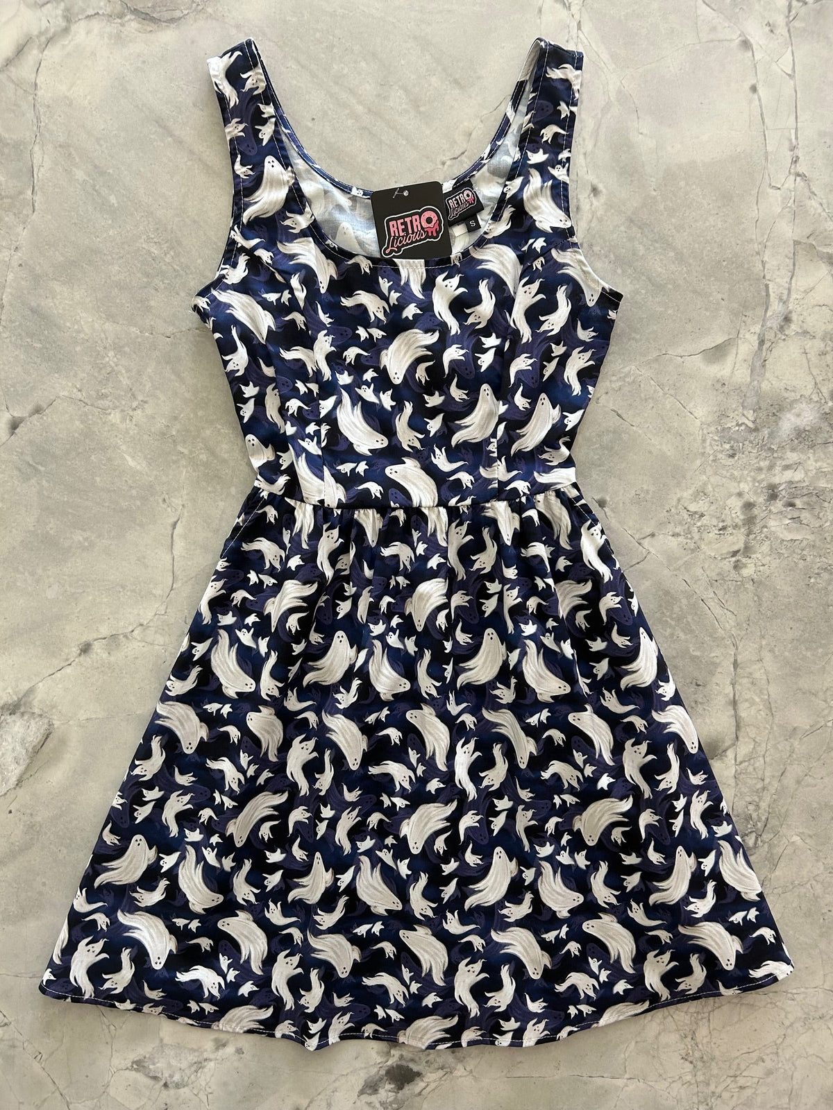 Flying Ghosts Shorter Length Fit & Flare Dress