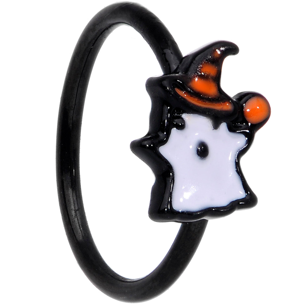 20G 5/16 Black Striped Hat Candy Ghost Halloween Nose Hoop