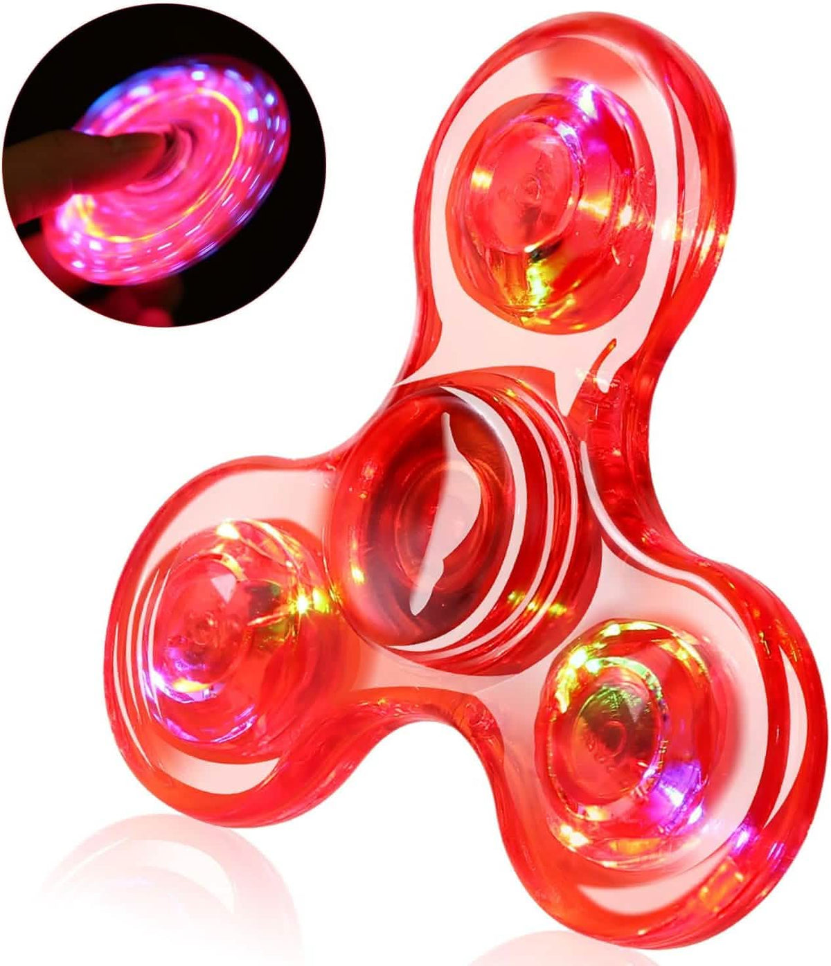 3-Pack: LED Fidget Spinner – Light Up Spin and Glow in the Dark Sensory Toy