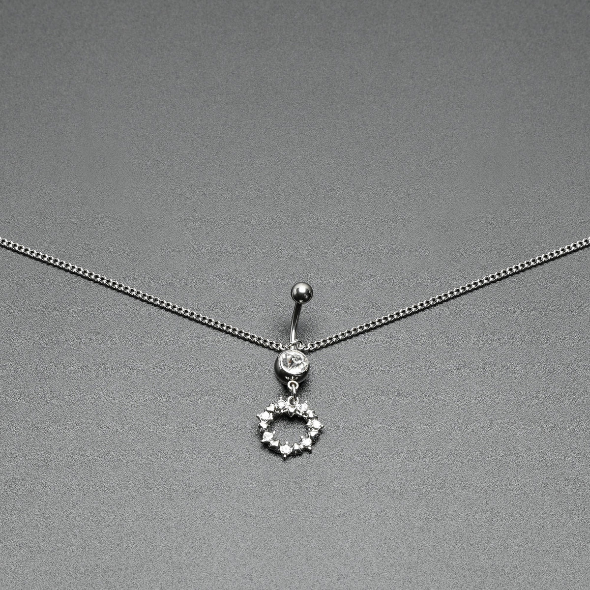 Clear Gem Wreath of Glam Dangle Belly Ring Belly Chain