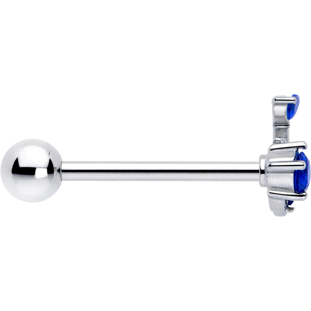Blue Gem Twining Vine Barbell Tongue Ring