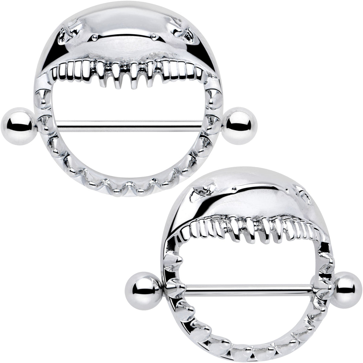 14G 9/16 Shark Bite Nipple Shield Set