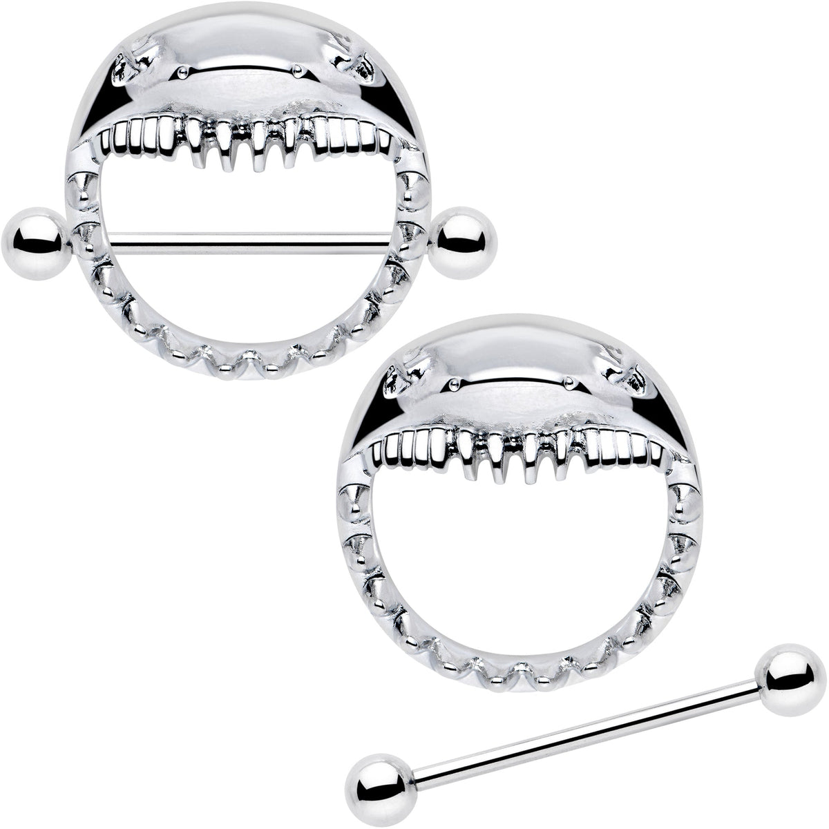 14G 9/16 Shark Bite Nipple Shield Set