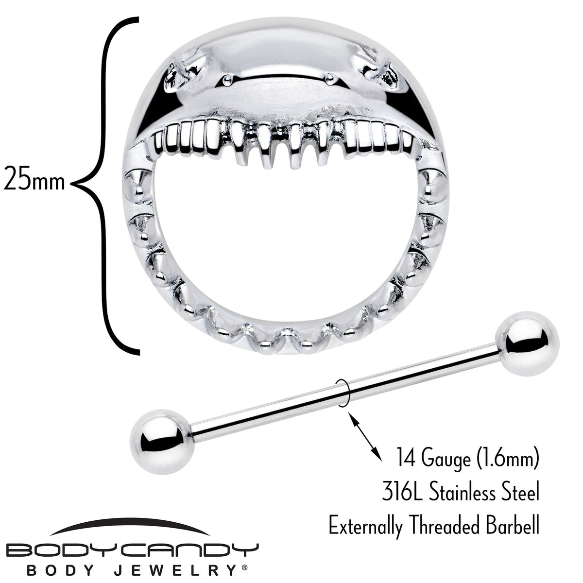 14G 9/16 Shark Bite Nipple Shield Set