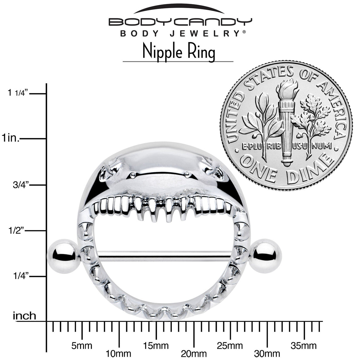 14G 9/16 Shark Bite Nipple Shield Set