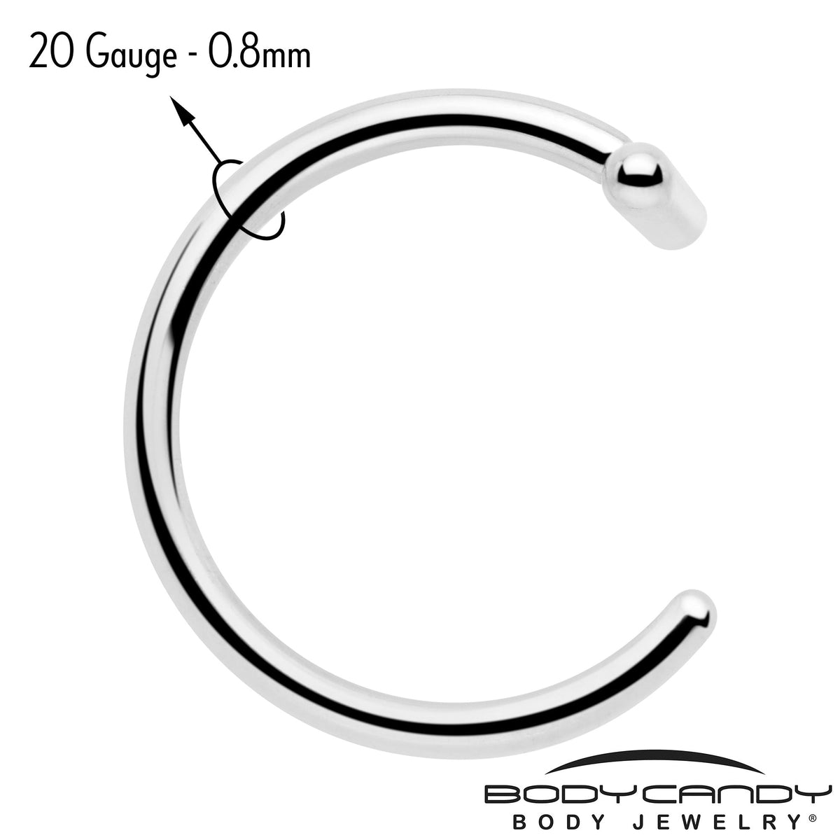 20G Bar Implant Grade Titanium Open Hoop Earrings
