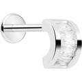 18G 5/16 CZ Gem Horseshoe Threadless Push In Labret Monroe Tragus