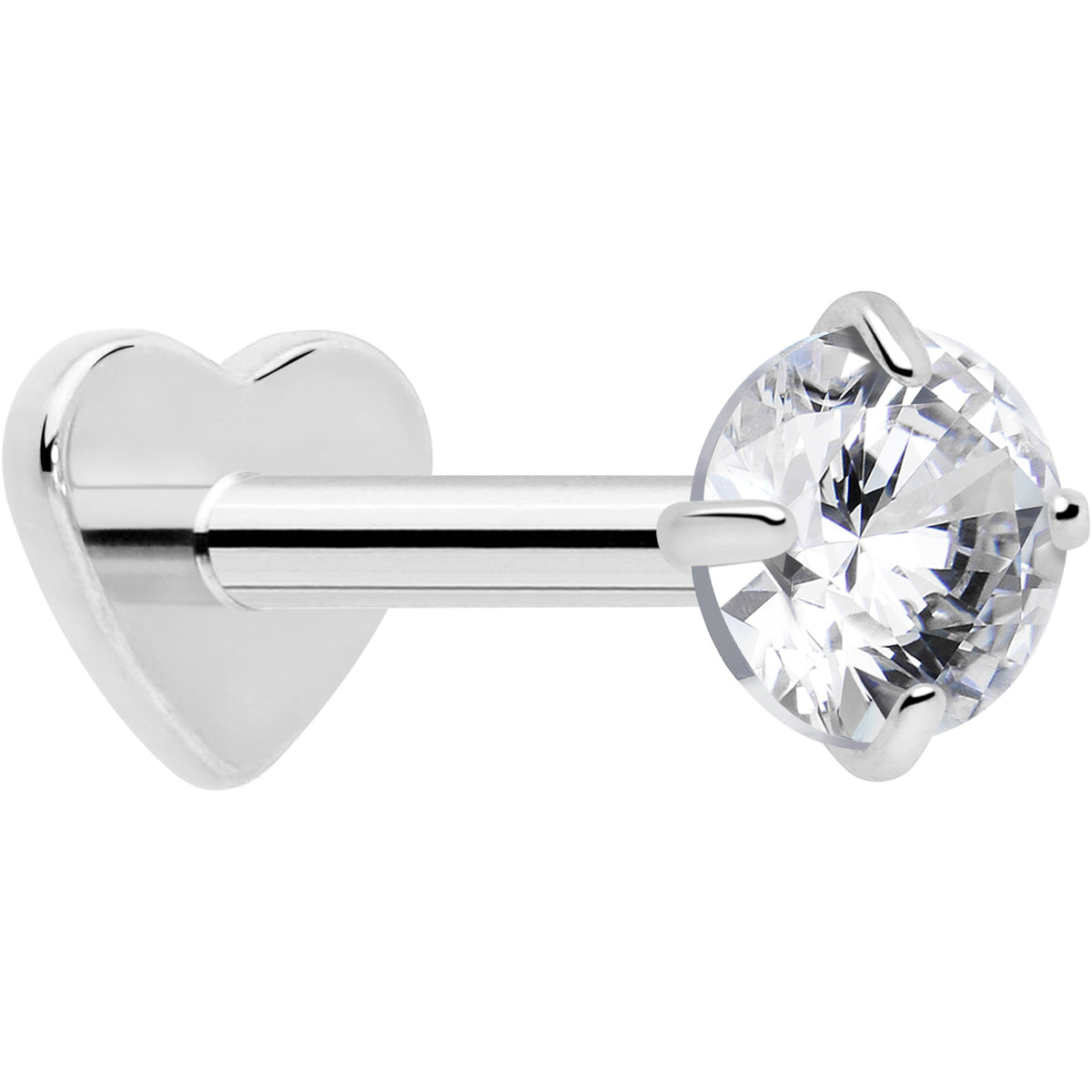 18G 5/16 CZ Implant Grade Titanium Reversible Threadless Flatback