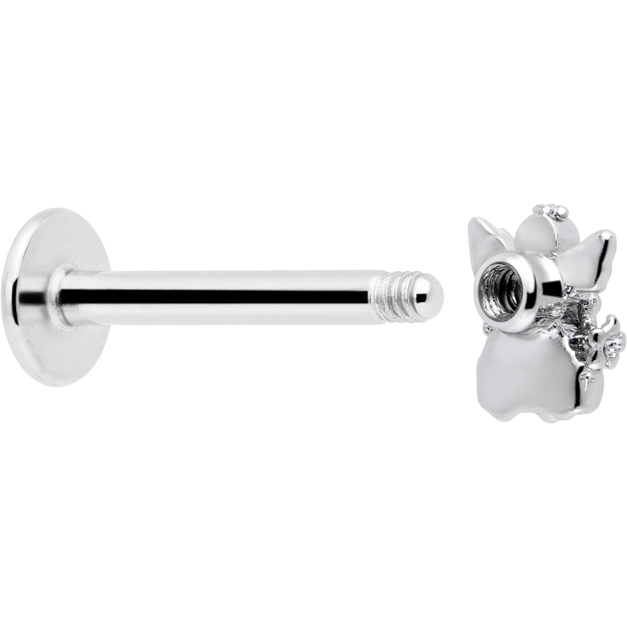 16G 5/16 Clear CZ Gem Fabulous Angel Labret Monroe Tragus