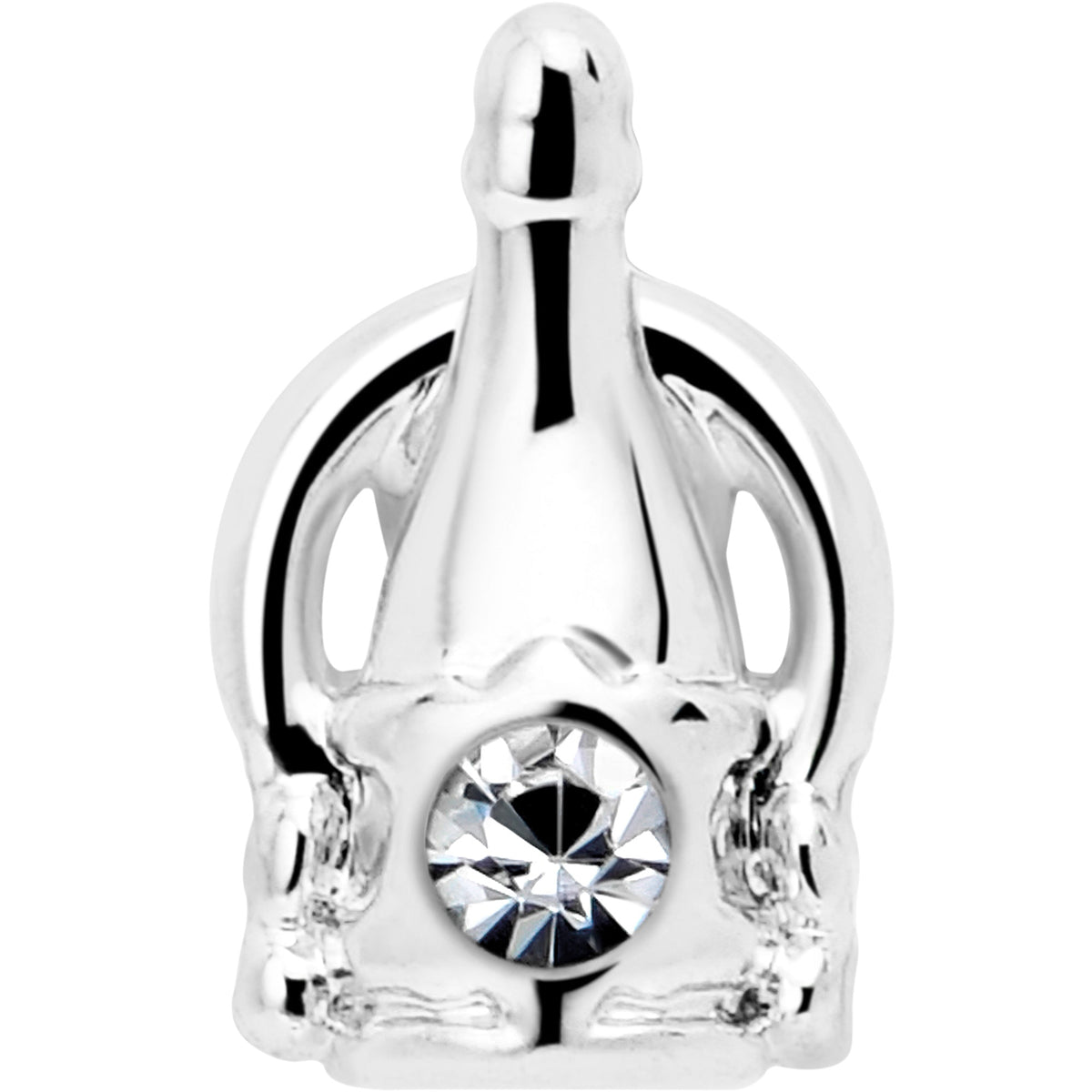 20G 7mm Clear Gem Champagne Dreams L Shape Nose Ring