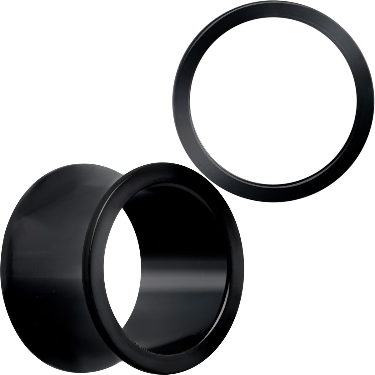 Black Hand Polished Double Flare Tunnel Plug Set 6mm to 25mm