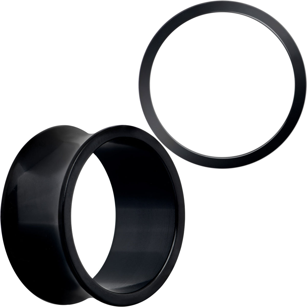 Black Hand Polished Double Flare Tunnel Plug Set 6mm to 25mm