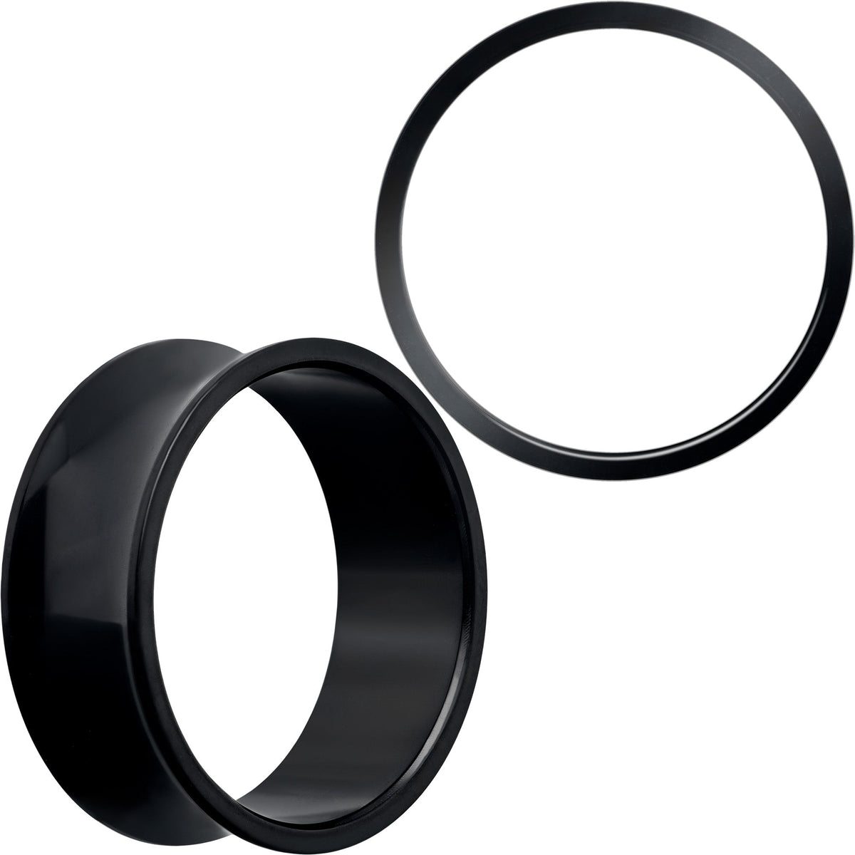 Black Hand Polished Double Flare Tunnel Plug Set 6mm to 25mm