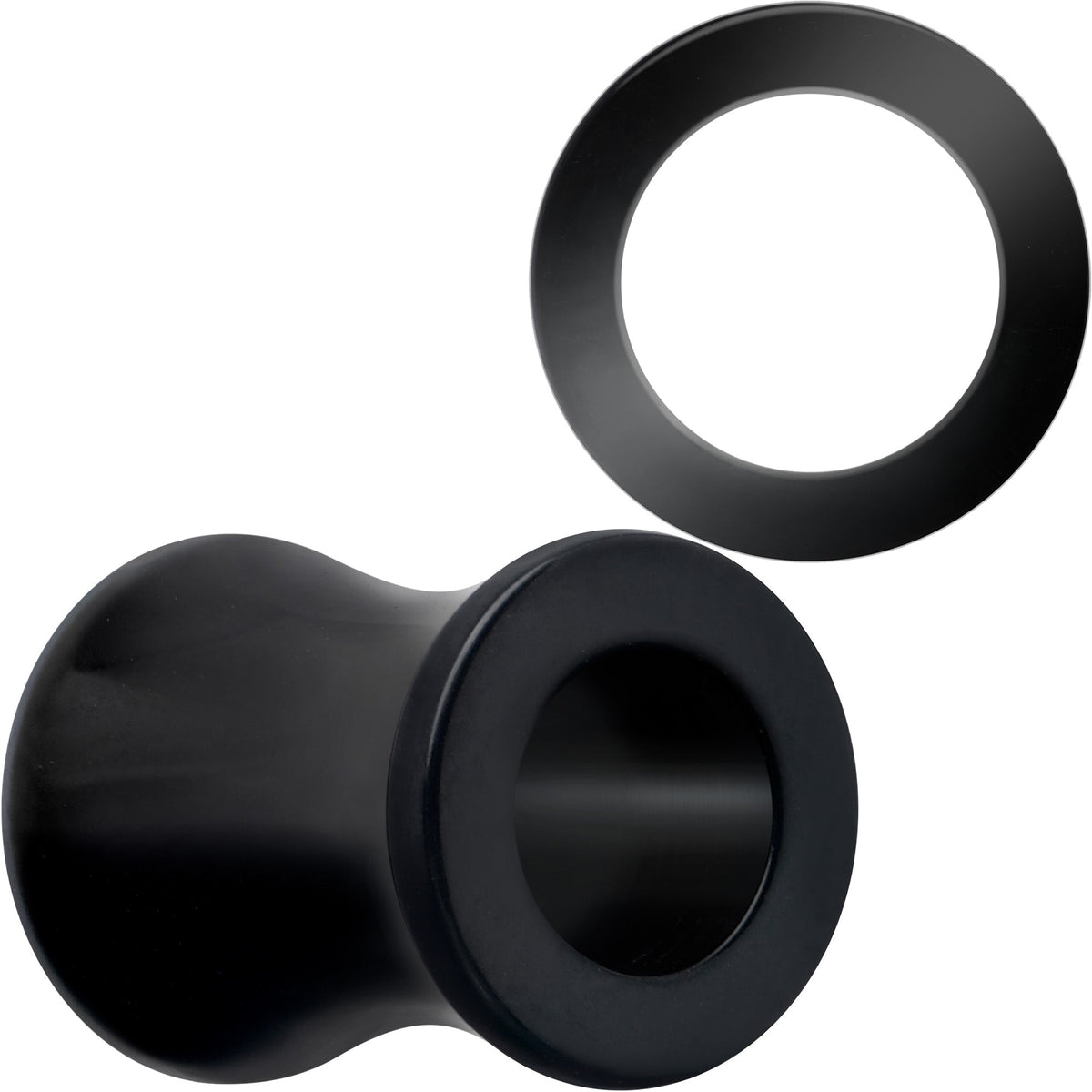 Black Hand Polished Double Flare Tunnel Plug Set 6mm to 25mm