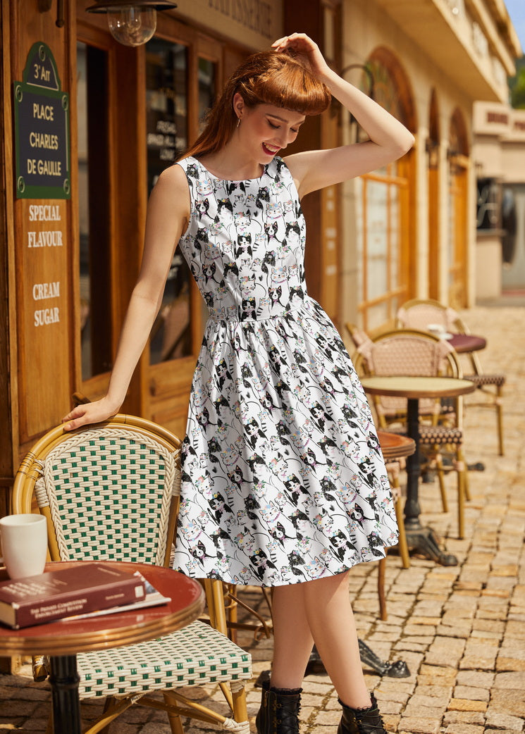 Fabulous Felines Vintage Dress