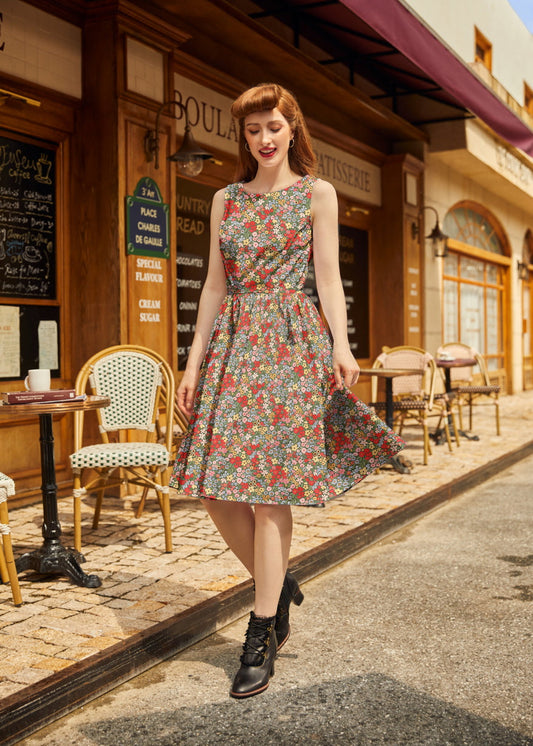 Colorful Floral Vintage Dress - Plus Sizes only