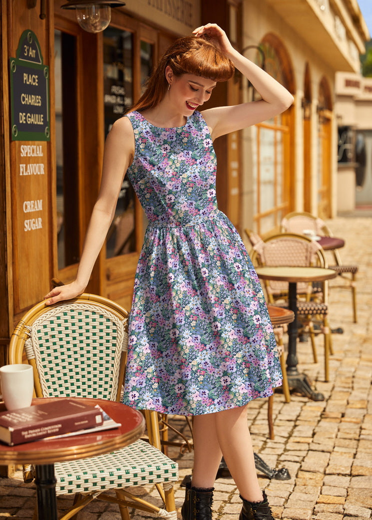 Painted Floral Vintage Dress