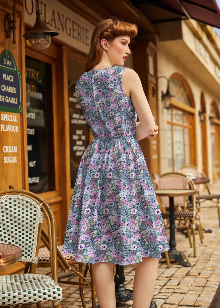 Painted Floral Vintage Dress