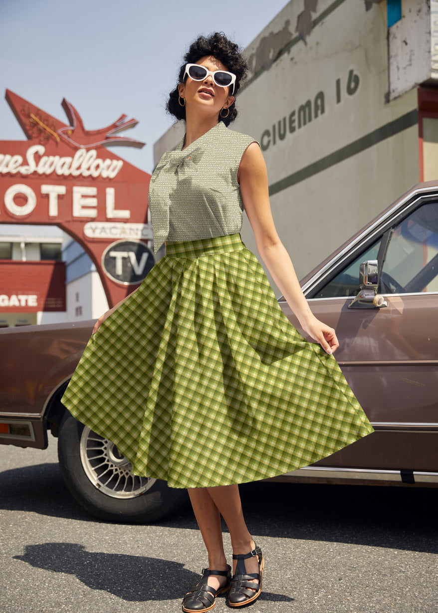 Green Plaid Doris Skirt