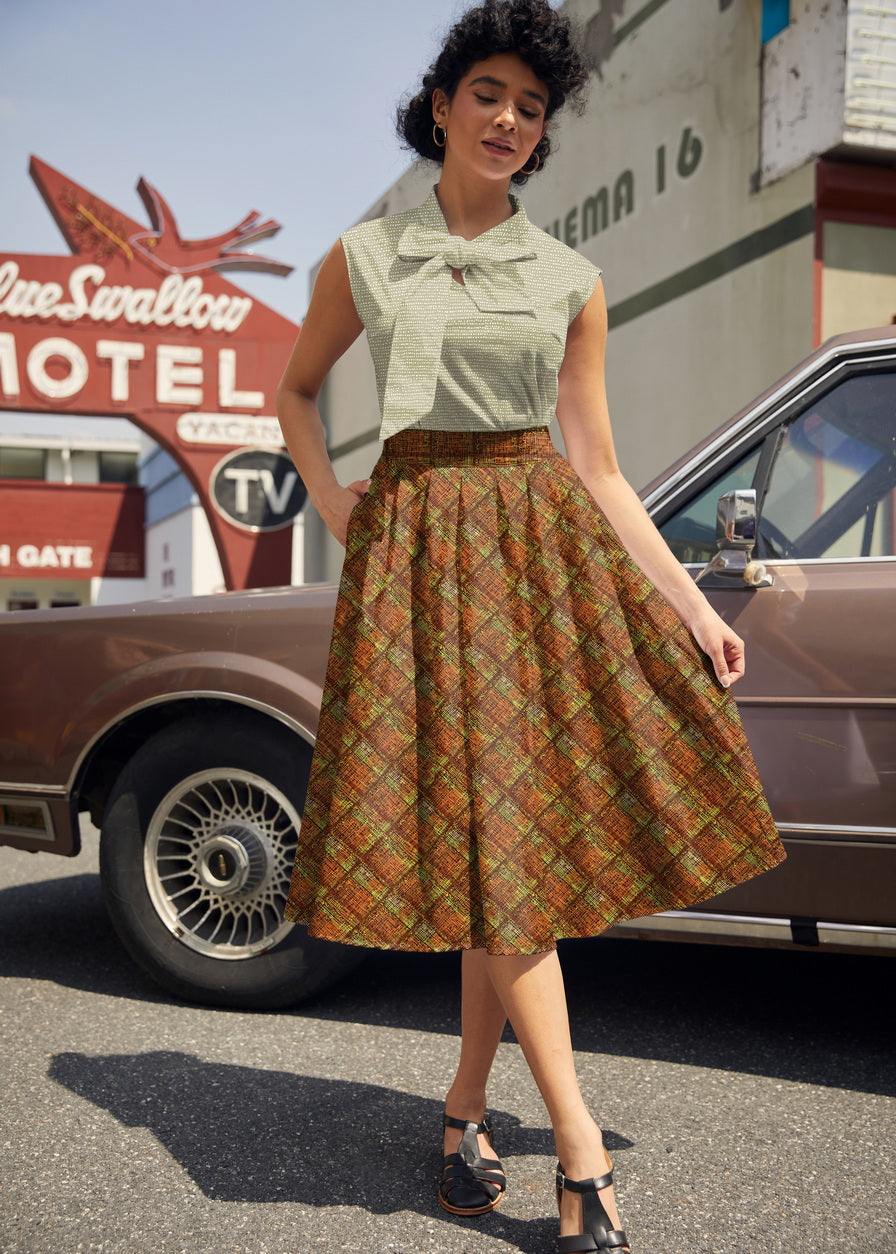 Rust Plaid Doris Skirt