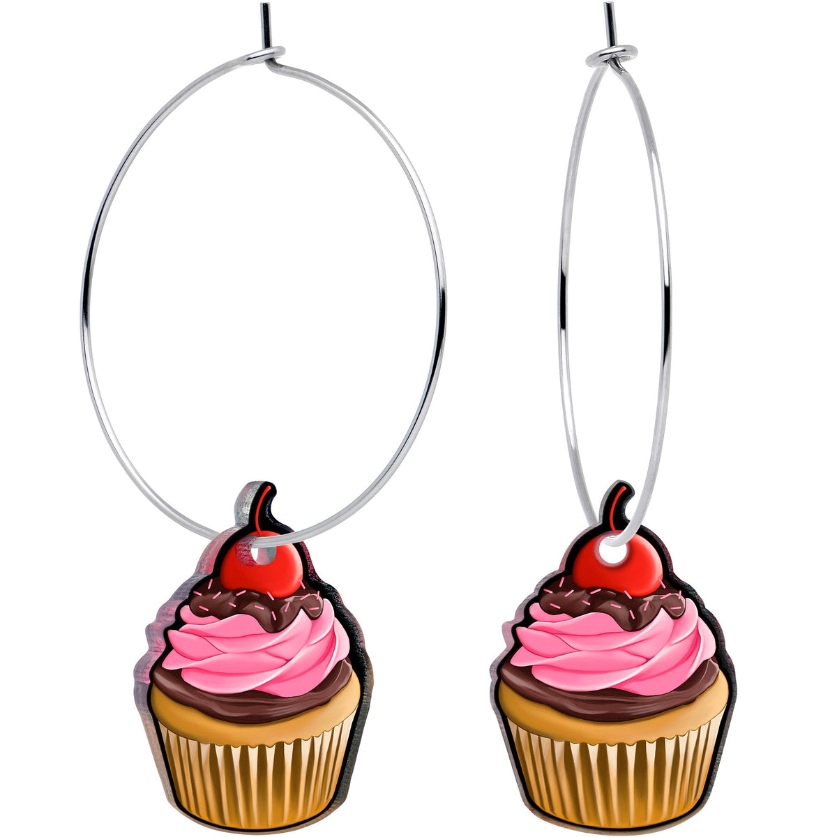 Valentine Cupcake Hoop Earrings by Onyx O