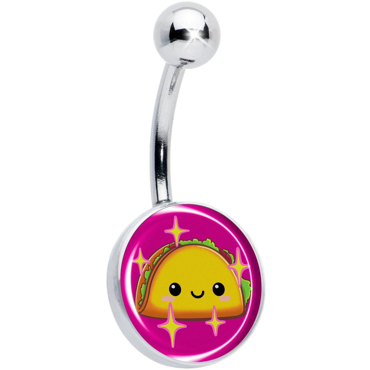 Mexican Fiesta Cute Taco Belly Ring by Onyx O
