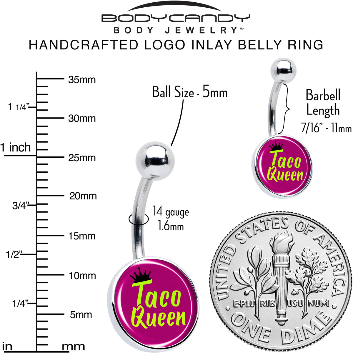 Taco Queen Belly Ring by Onyx O