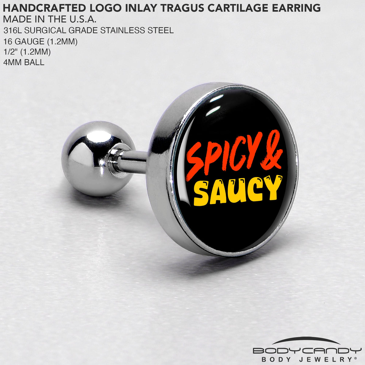 Spicy and Saucy Tragus Cartilage Earring by Onyx O