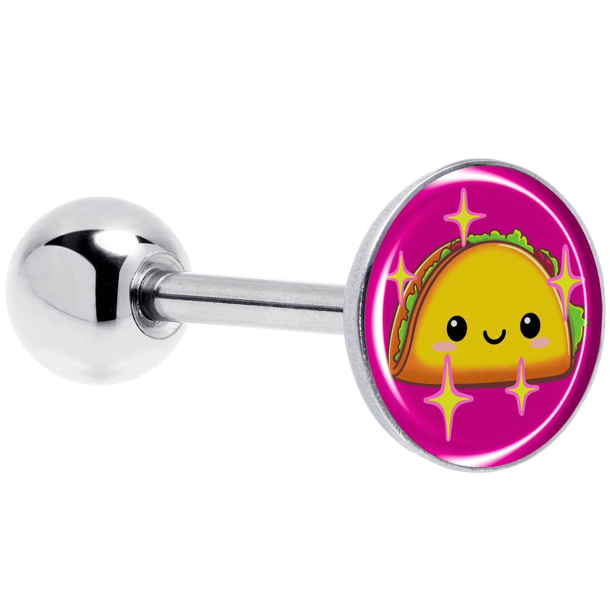 Mexican Fiesta Cute Taco Barbell Tongue Ring by Onyx O