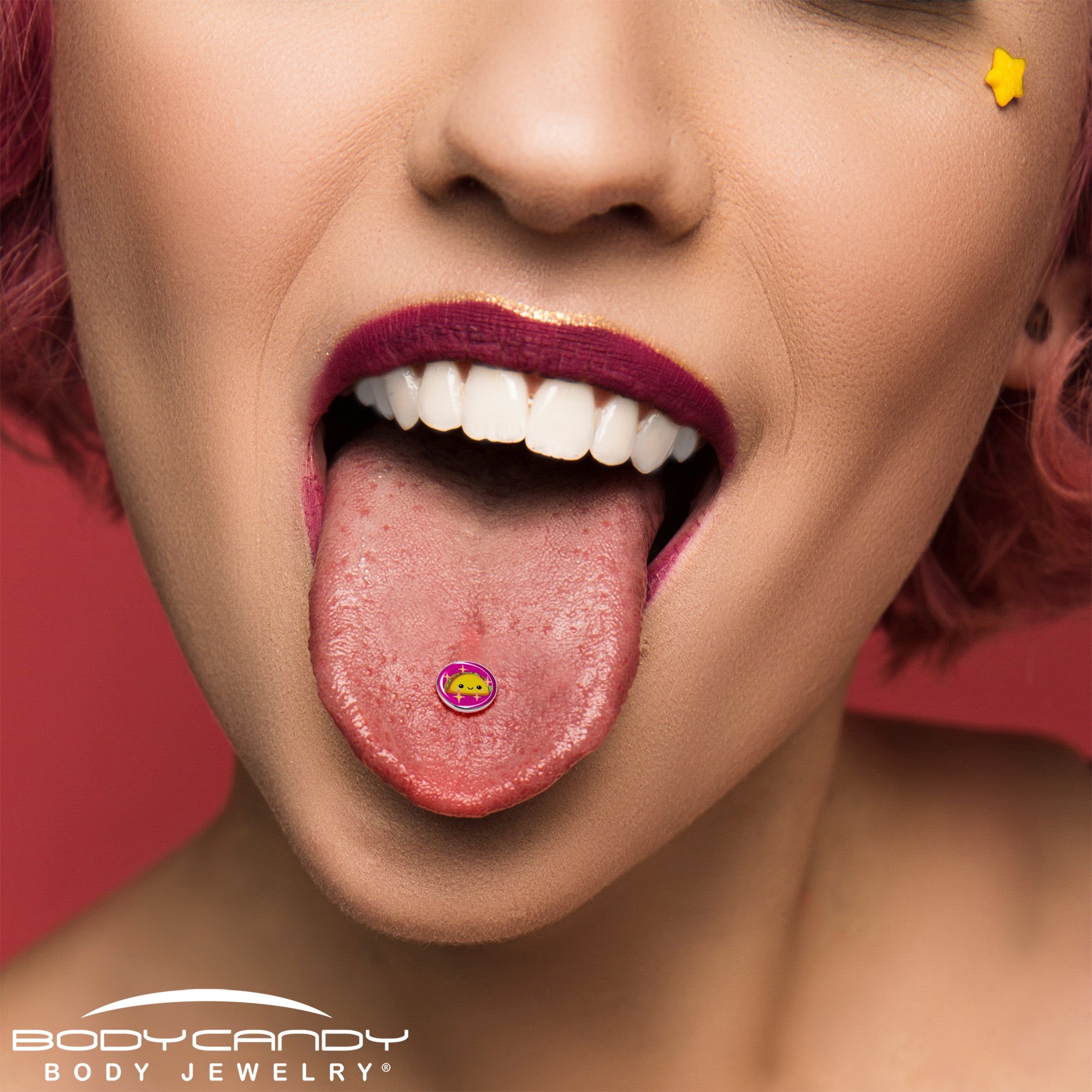 Mexican Fiesta Cute Taco Barbell Tongue Ring by Onyx O