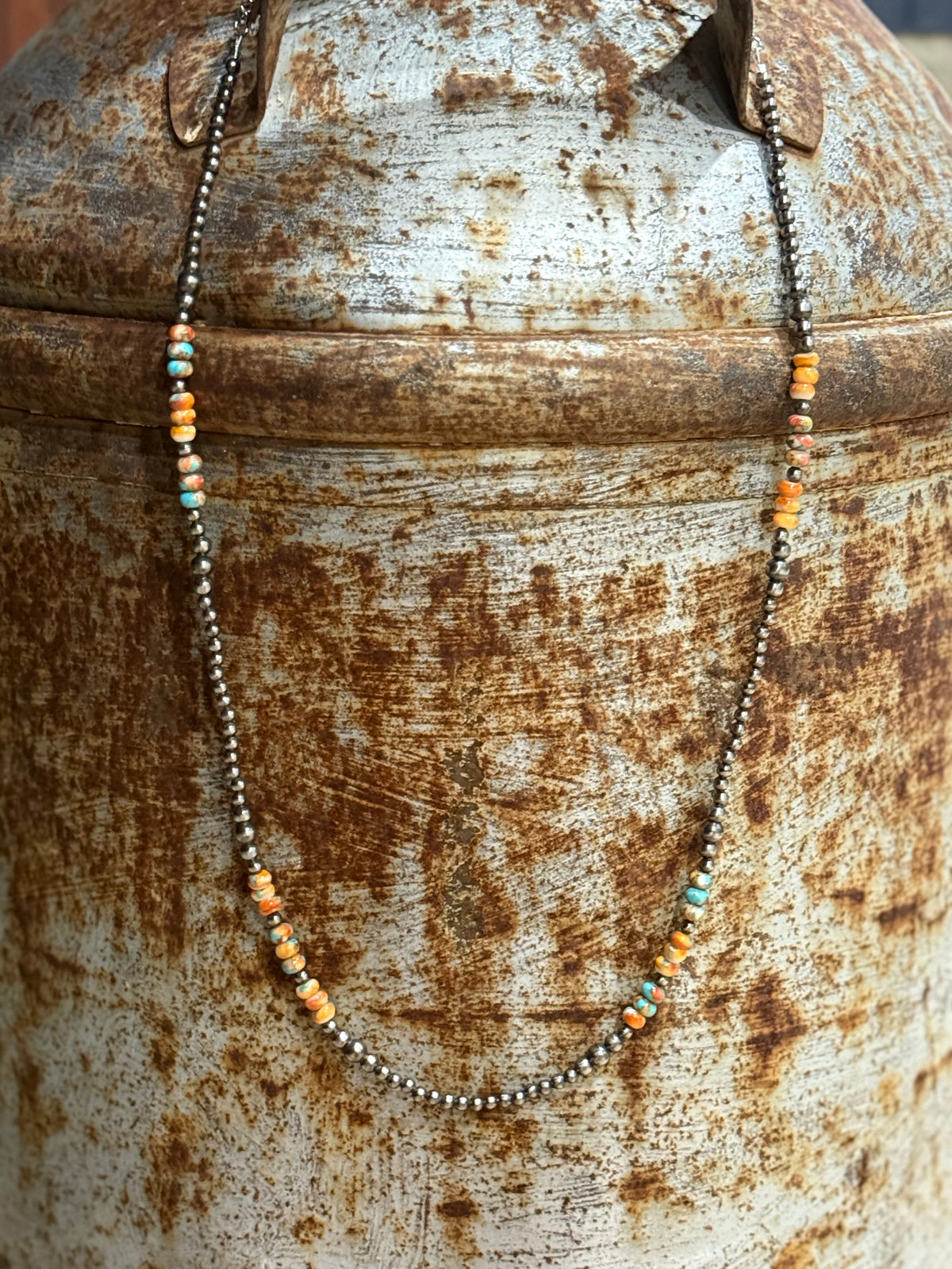 Triple Shot Spiny Oyster Beads Necklace