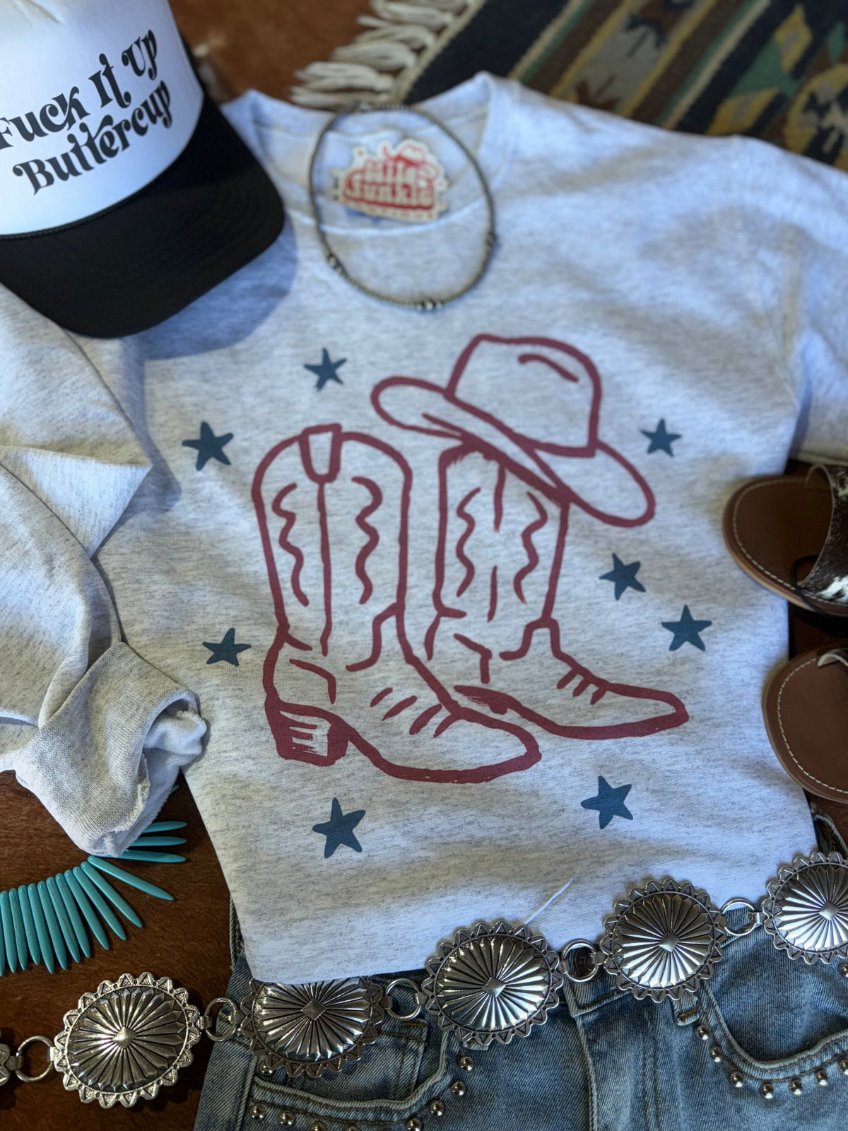 Star Spangled Boots Graphic Sweatshirt