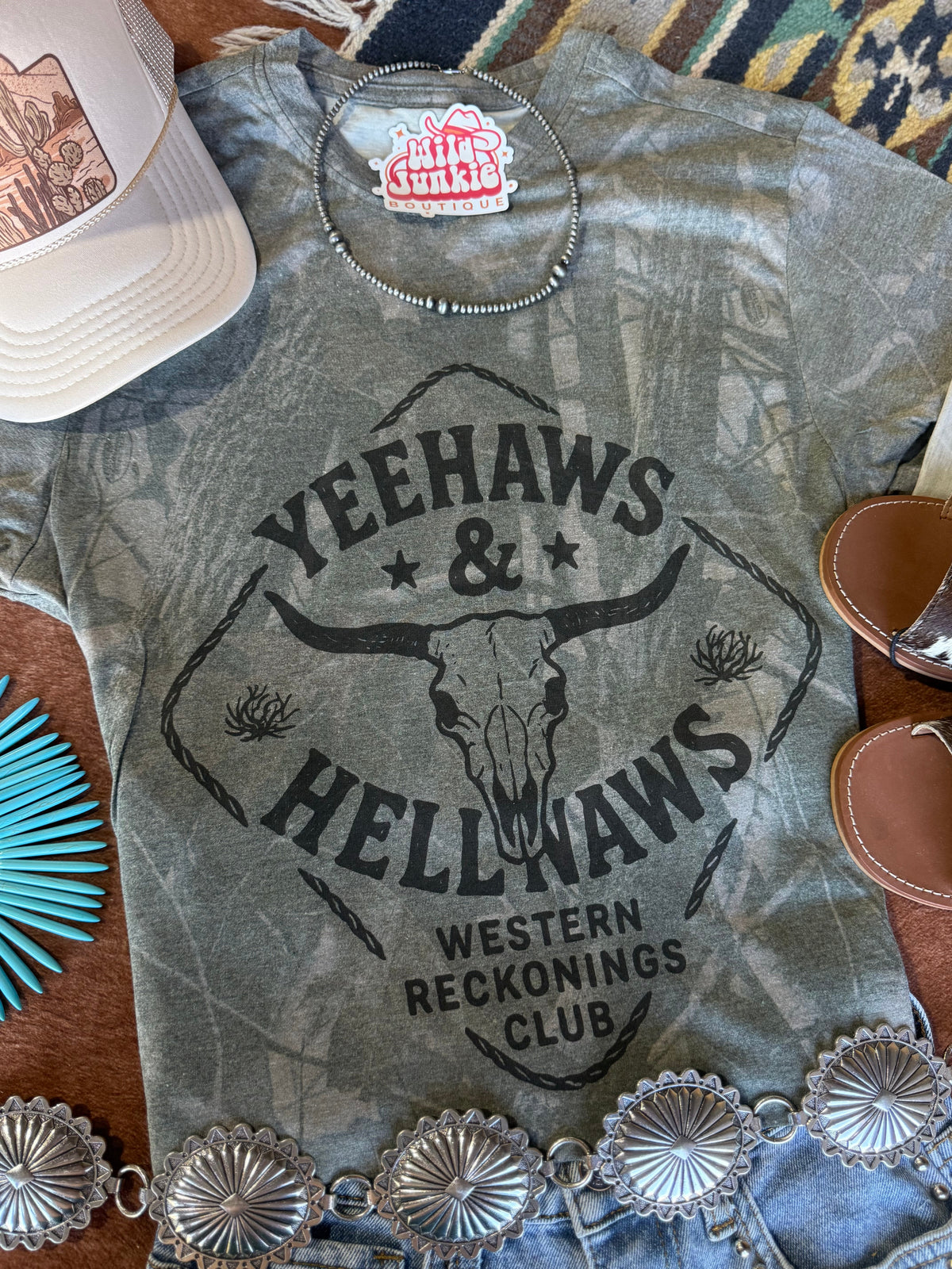 Yeehaws And Hellnaws RealTree Camo Graphic Tee